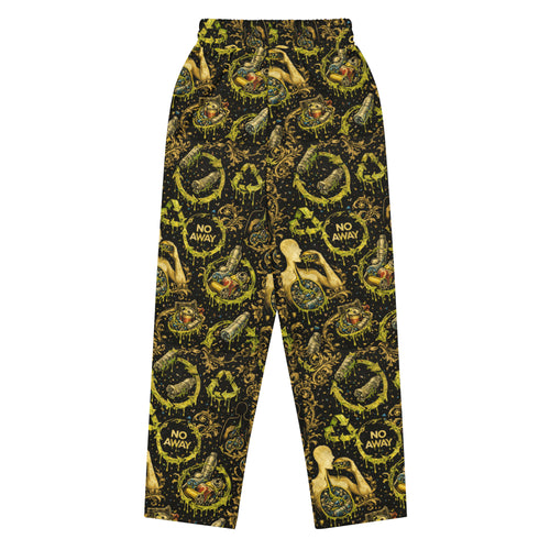 No Away Wide-Leg Joggers — Infinite System Print